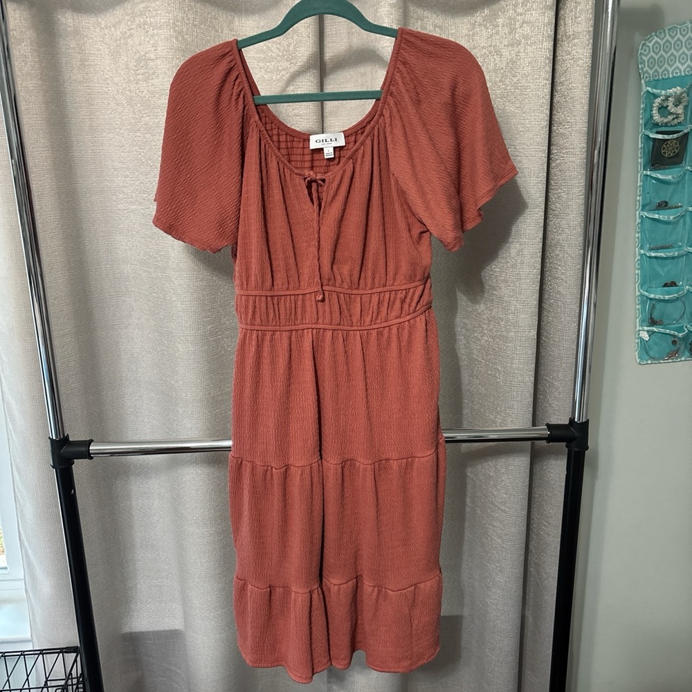 Gilli Terracotta Midi Dress